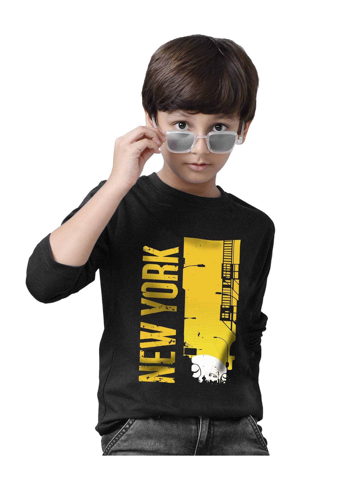 Boys Cotton Printed Full Sleeve T-Shirts Regular Fit (Pack of 3)