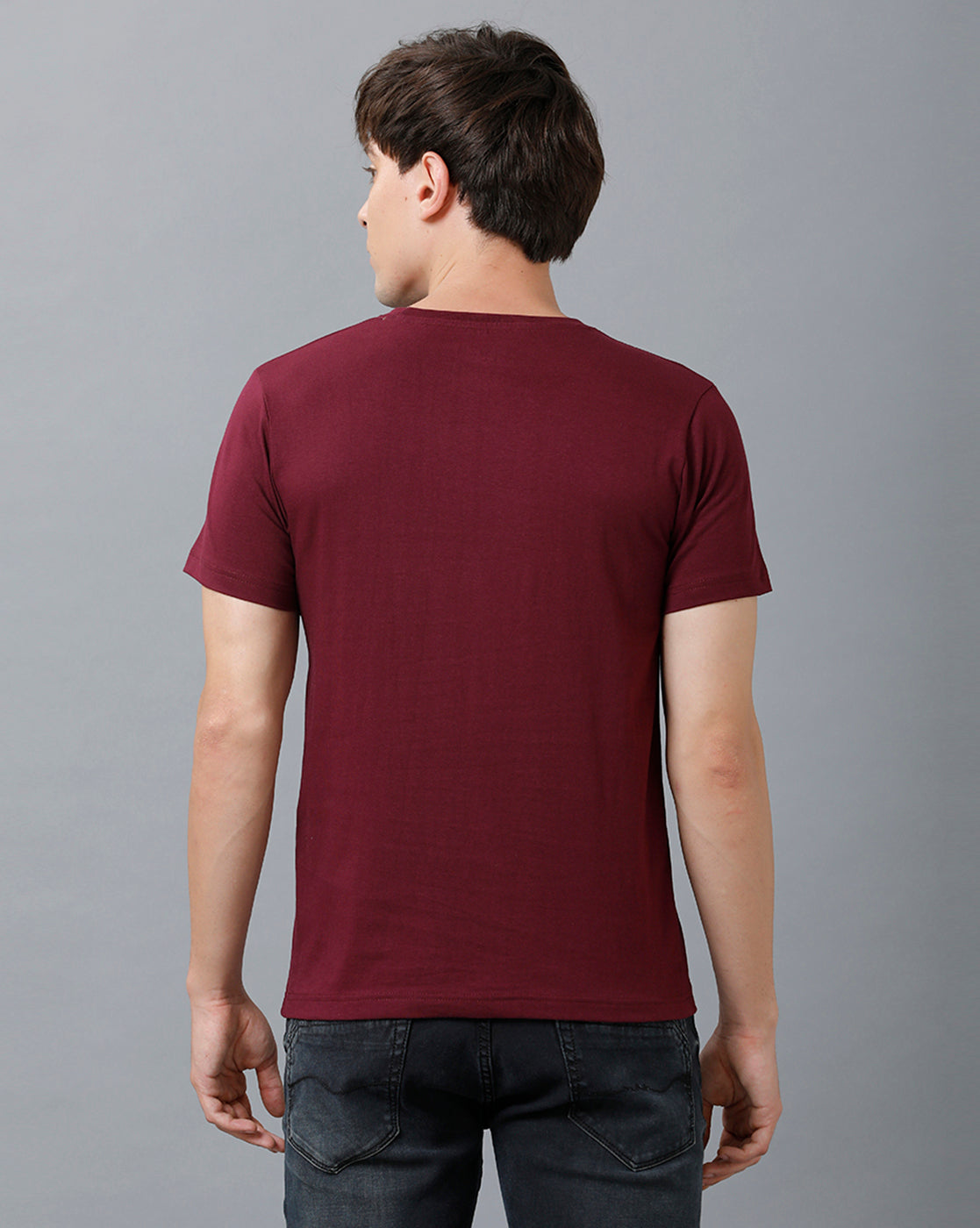 Mens Printed Multicolor Brown T-Shirt