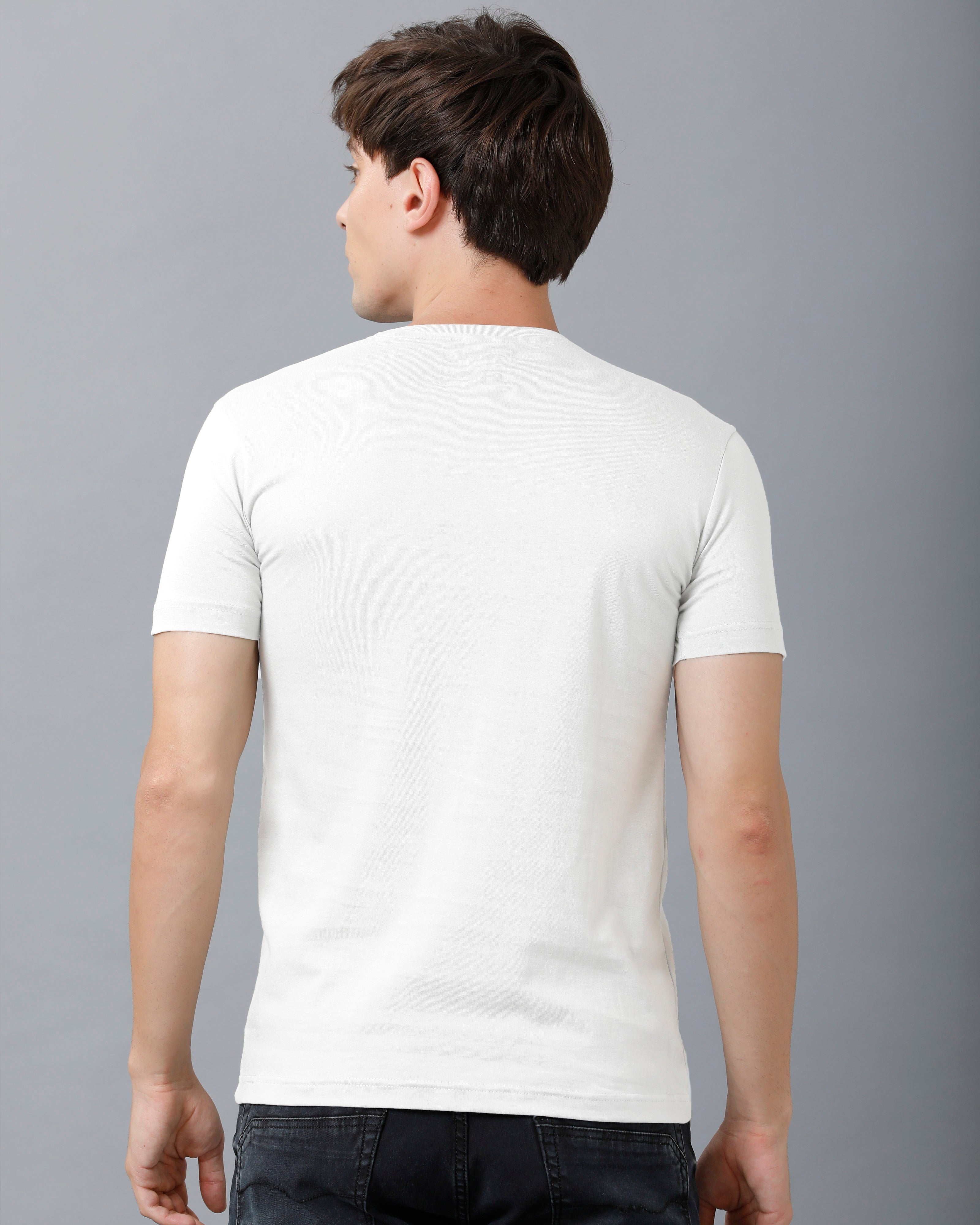 Mens Holi Printed Cyan T-Shirt