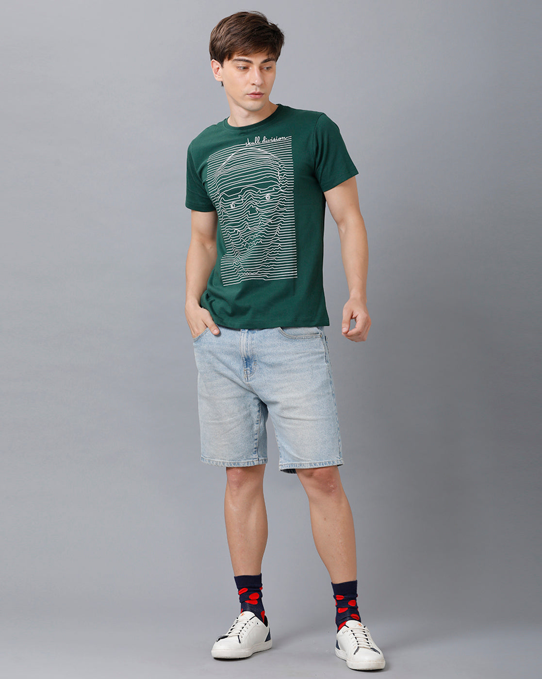 Mens Printed Multicolor Green2 T-Shirt