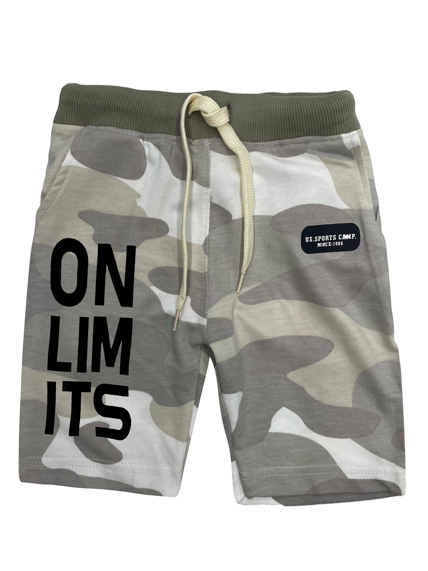 Boys Onlimits Cotton Printed Military Camouflage Shorts