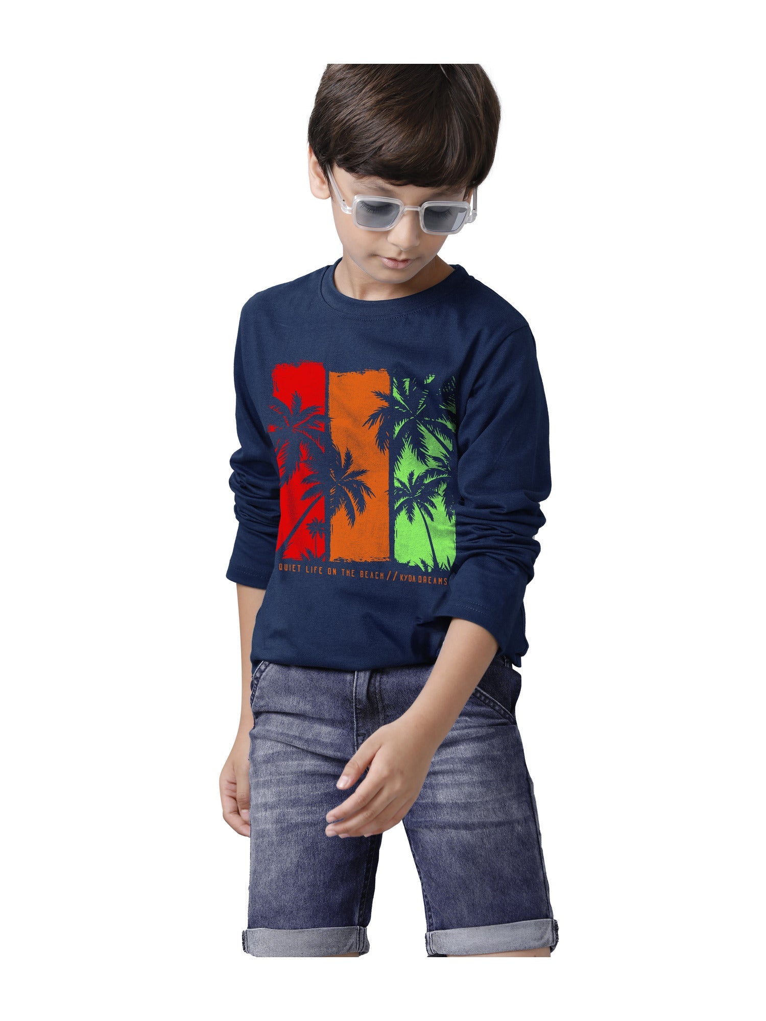 Boys Cotton Printed Full Sleeve T-Shirts Regular Fit (Pack of 3)