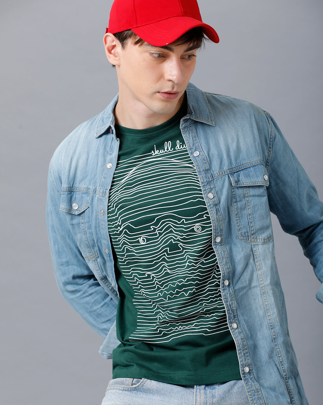 Mens Printed Multicolor Green2 T-Shirt