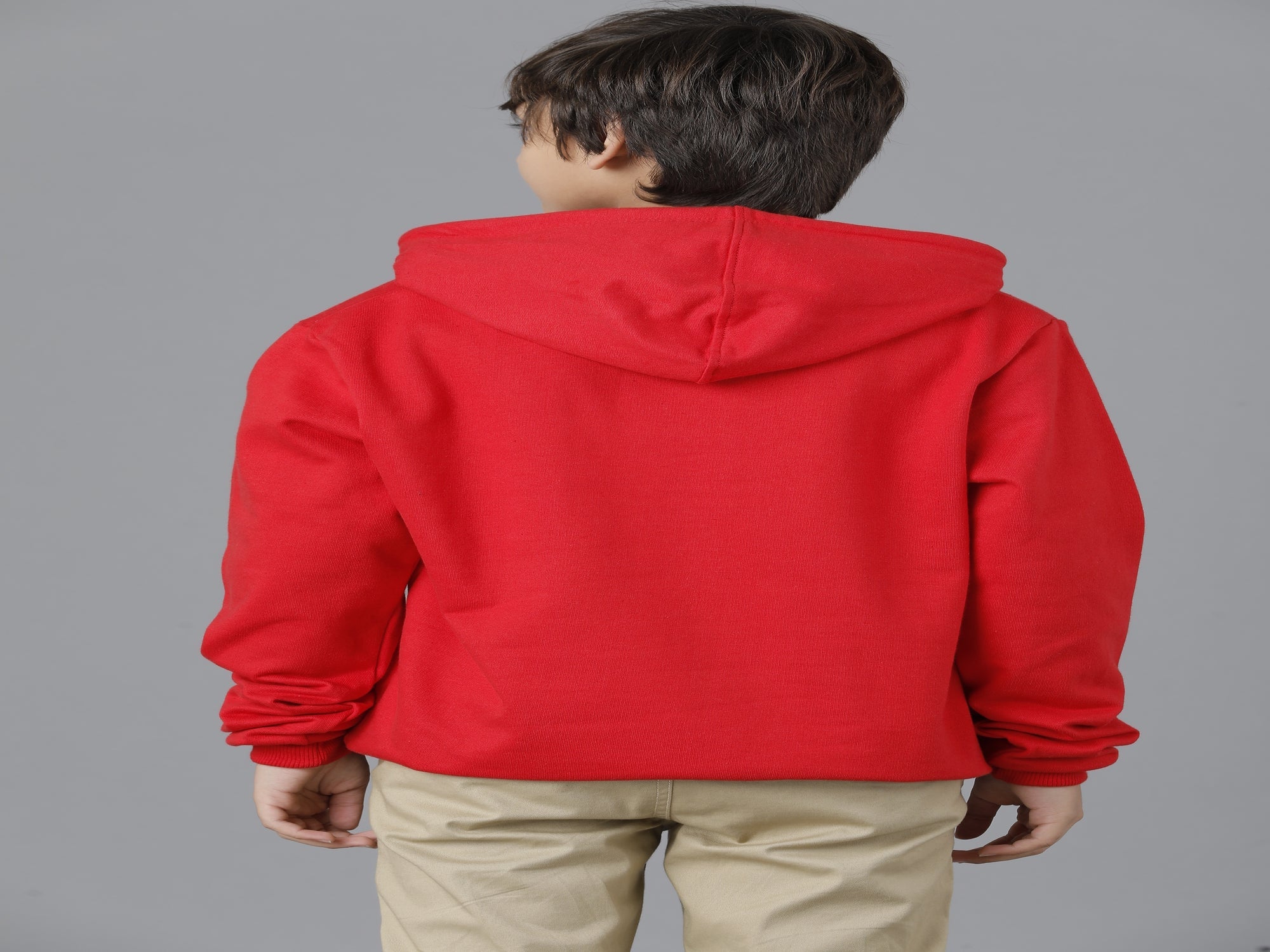 Boys Cotton Hooded Neck Sweatshirt - Red