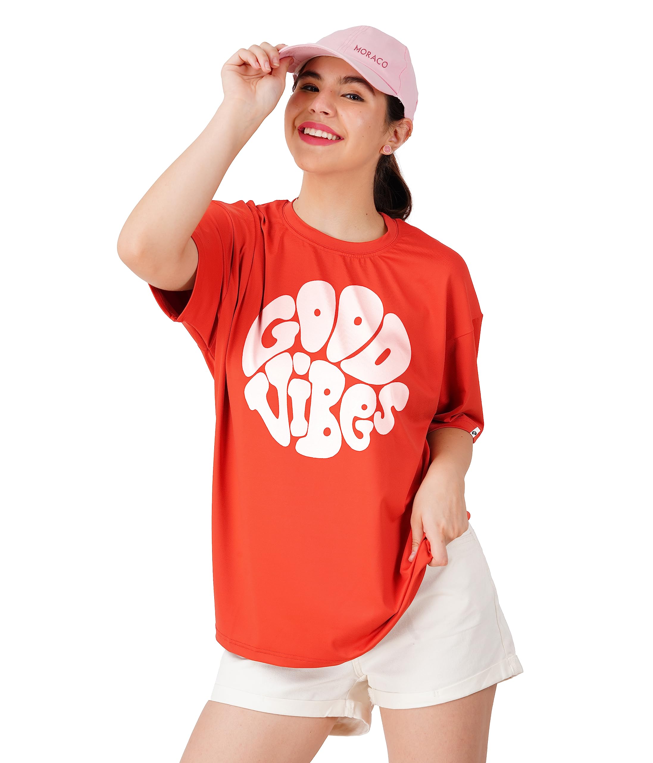 Womens Moraco Half Sleeve Cotton T-Shirt - Orange