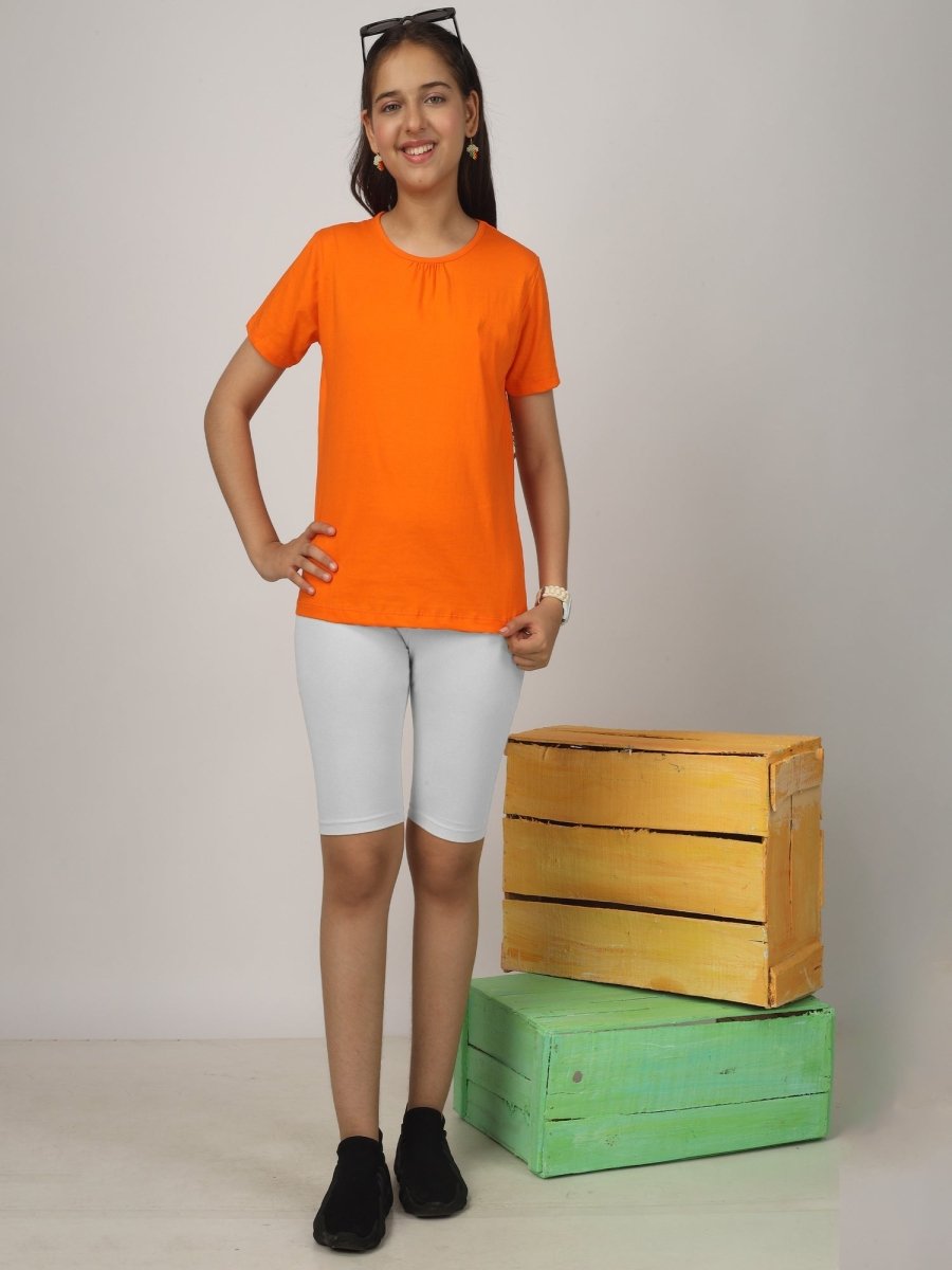 Girls Cycling Shorts – White - KYDA ONLINE STORE